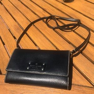 Black leather Kate spade wallet/ clutch
